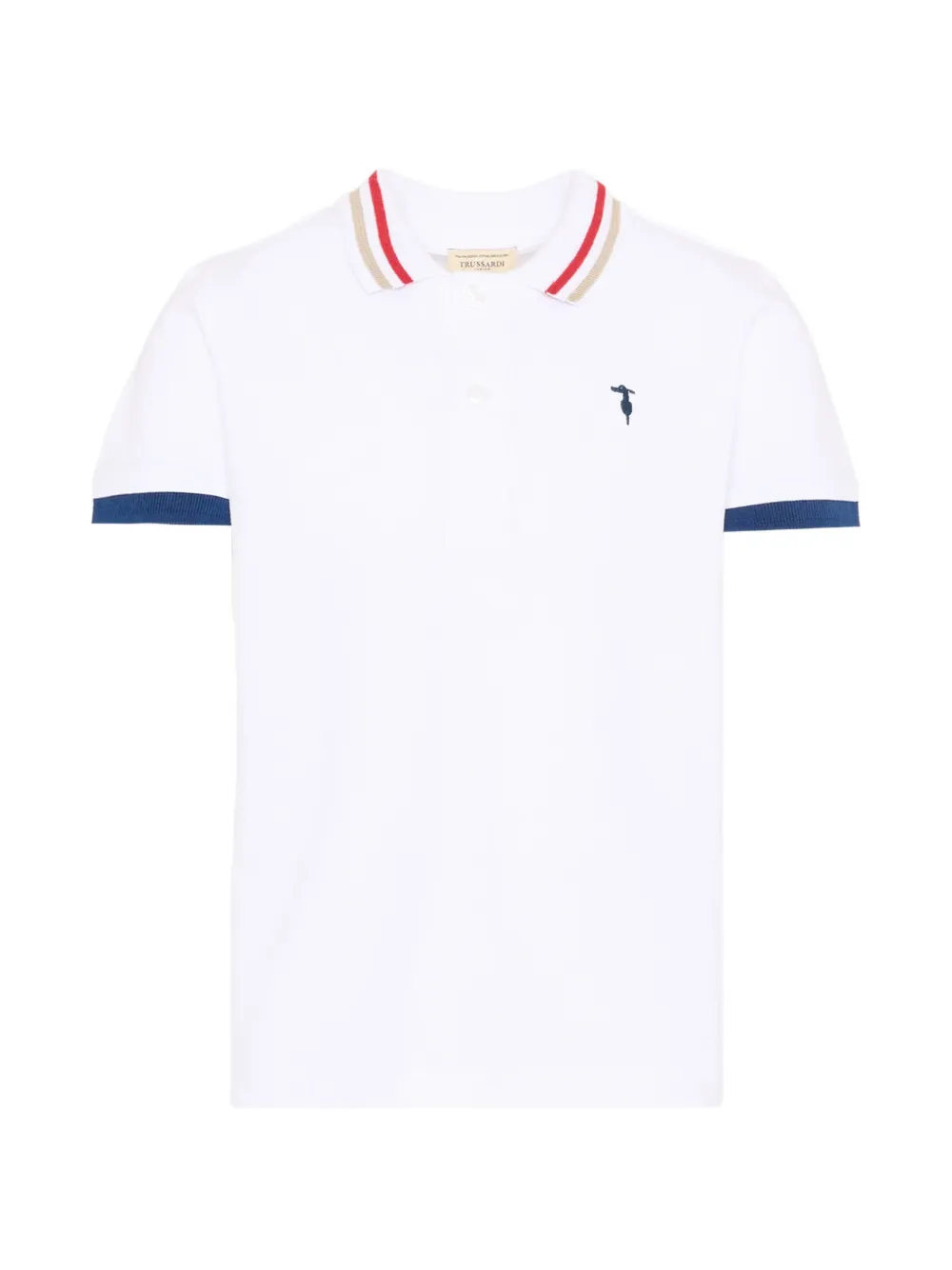 TRUSSARDI JUNIOR striped cotton polo shirt - Bianco