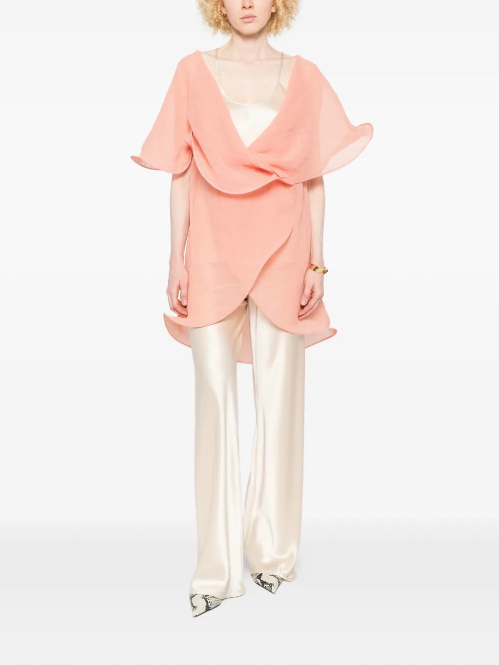  Genny Draped-design Top - Orange 