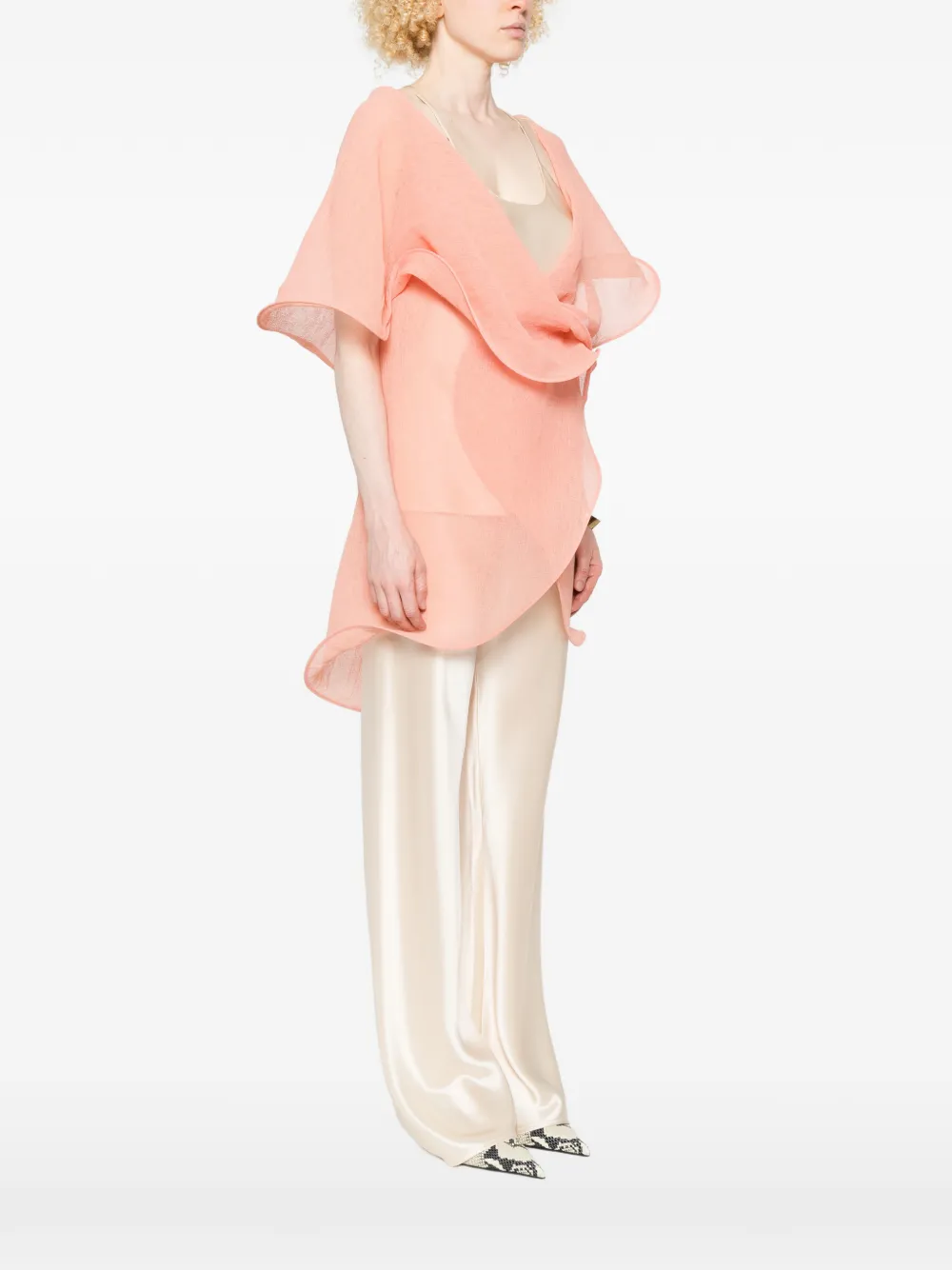  Genny Draped-design Top - Orange 