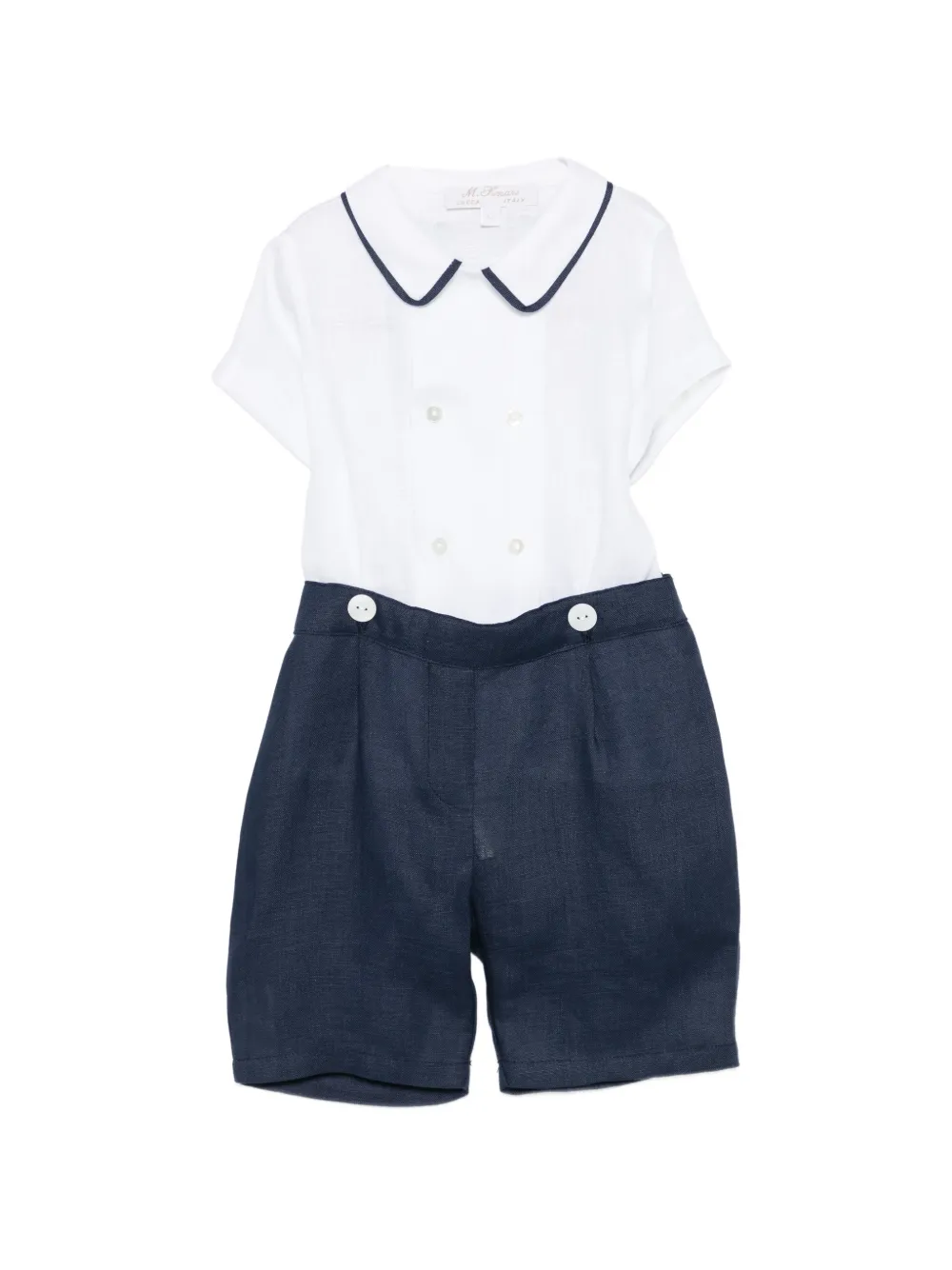 Mariella Ferrari collared romper - Bianco