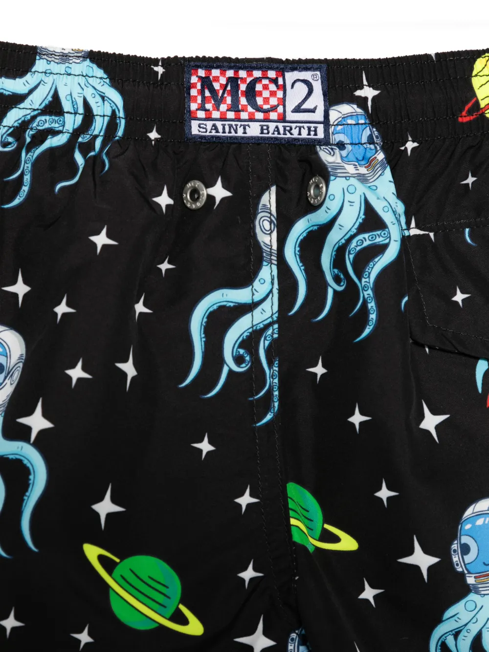 MC2 Saint Barth Kids Jean Lighting zwembroek met octopusprint Zwart