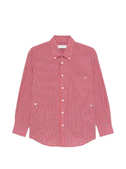 DUNST checked-pattern button-fastening shirt