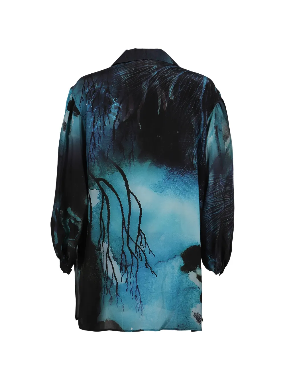 Yohji Yamamoto Overhemd met print en kraag Blauw