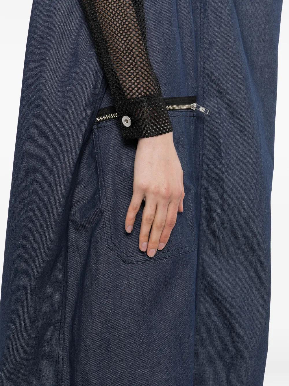 Black Comme Des Garçons Mouwloze jurk met ritszak Blauw