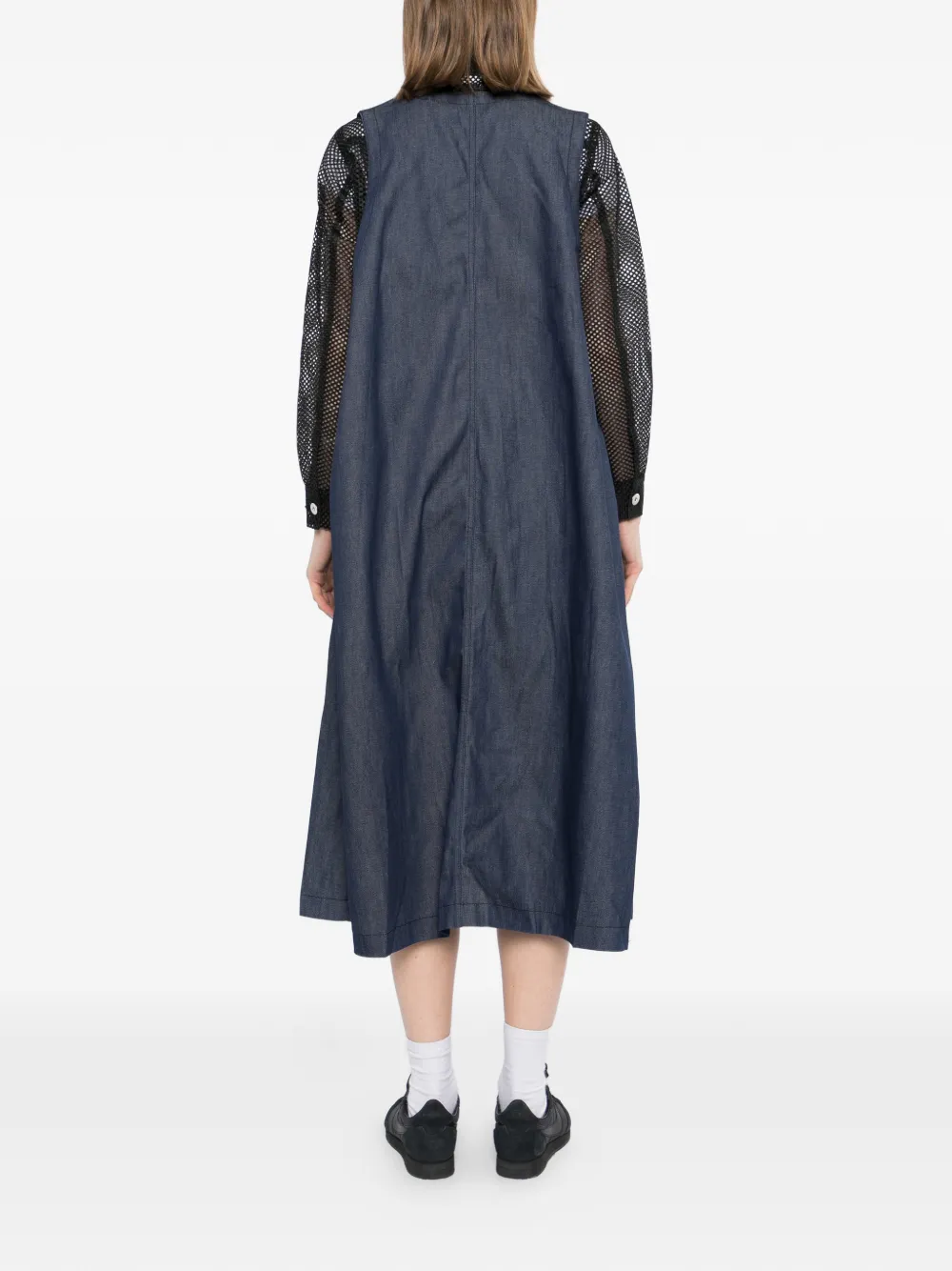 Black Comme Des Garçons Mouwloze jurk met ritszak Blauw