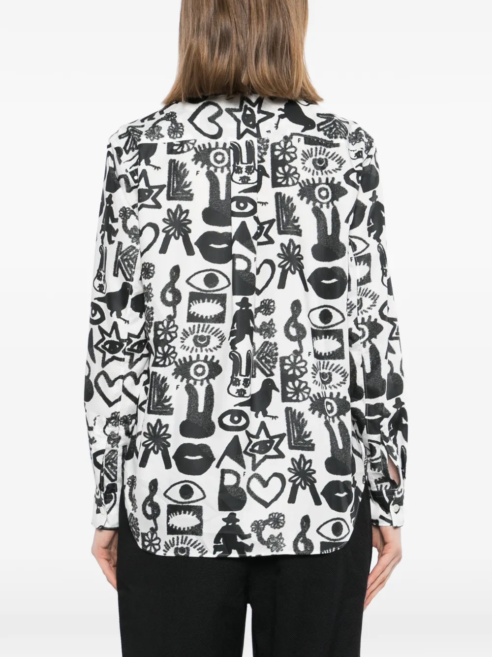 Black Comme Des Garçons Overhemd met grafische print Wit