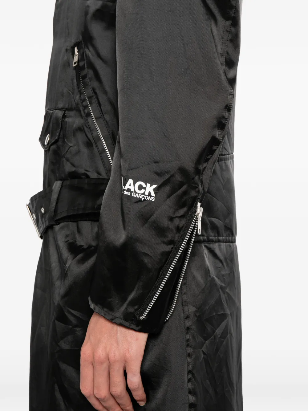 Black Comme Des Garçons logoprinten bikerjas Zwart