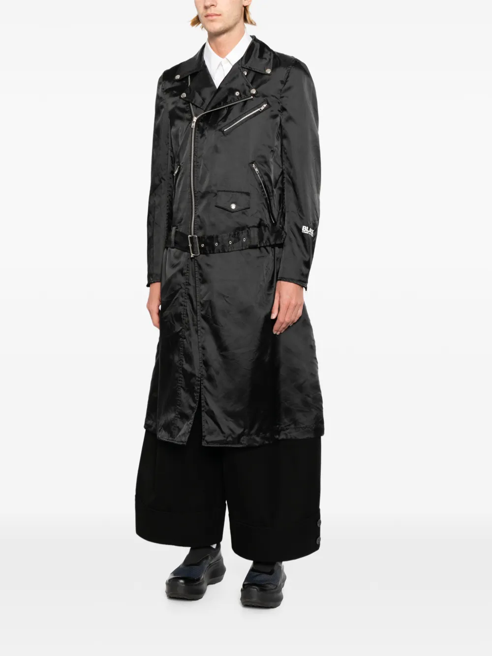 Black Comme Des Garçons logoprinten bikerjas Zwart