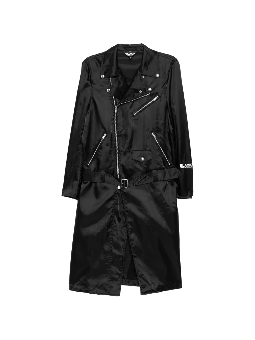 Comme Des Garçons Black logo-print biker coat - Nero