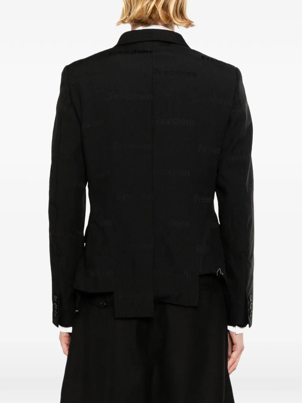 Black Comme Des Garçons Blazer met asymmetrische afwerking Zwart