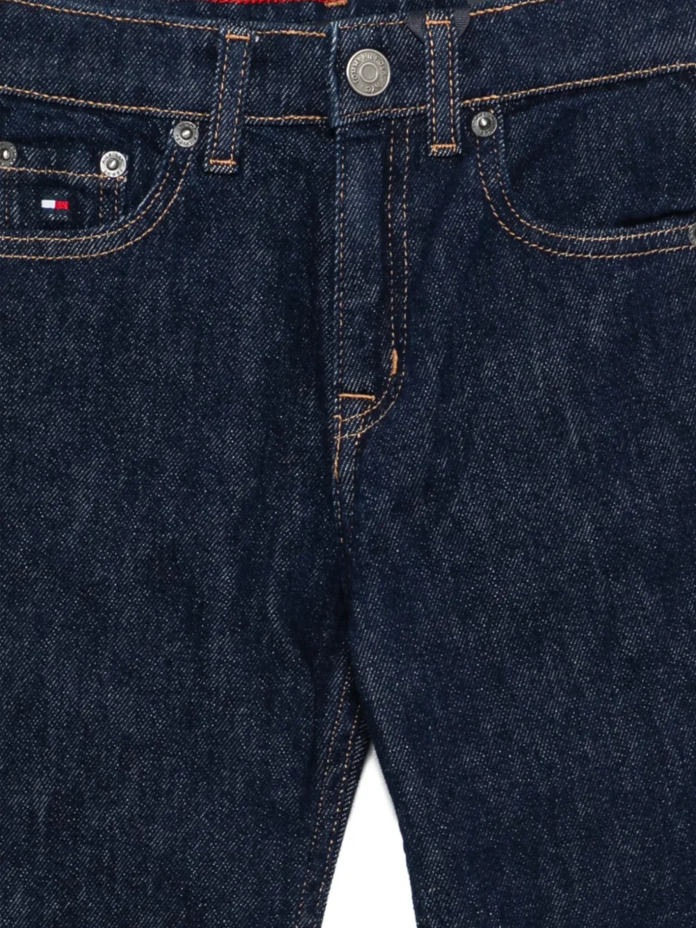Tommy Hilfiger Junior Jeans met knoopsluiting en vijf zakken Blauw