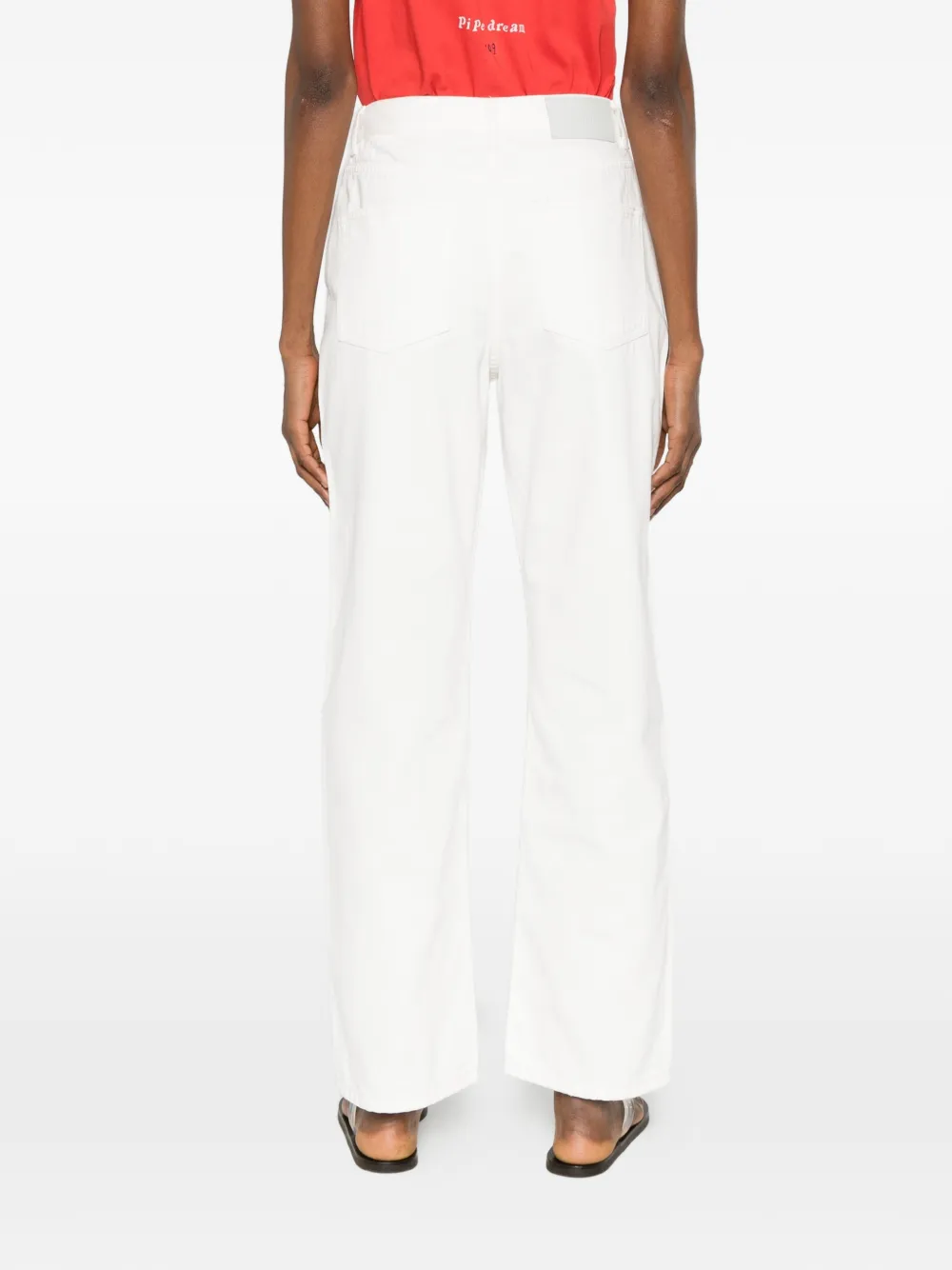 DUNST Jeans met riemlussen Wit