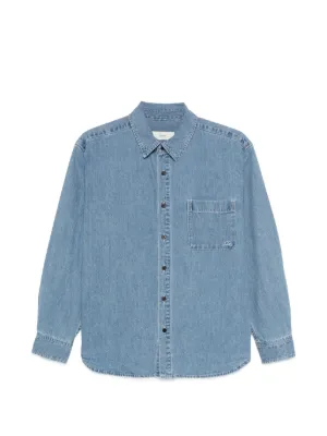 MSGM リボンディテール デニムシャツ | ブルー | FARFETCH JP