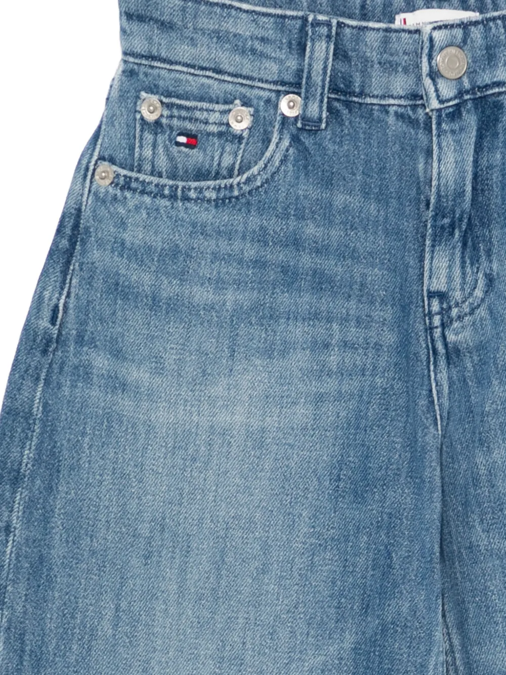 Tommy Hilfiger Junior Jeans met knoopsluiting en vijf zakken Blauw