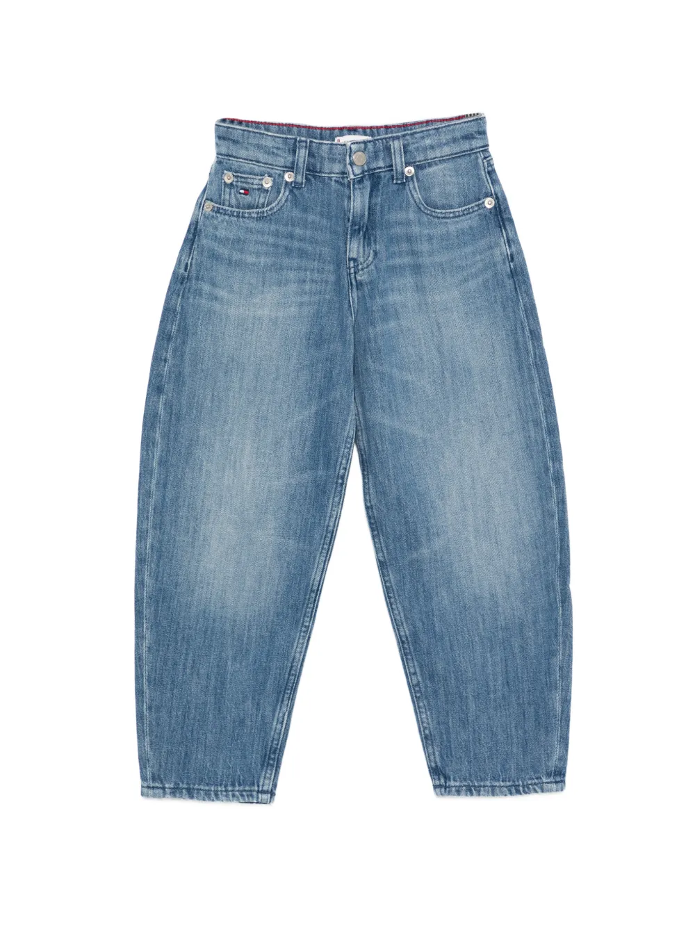 Tommy Hilfiger Junior five-pockets button-fastening jeans - Blu