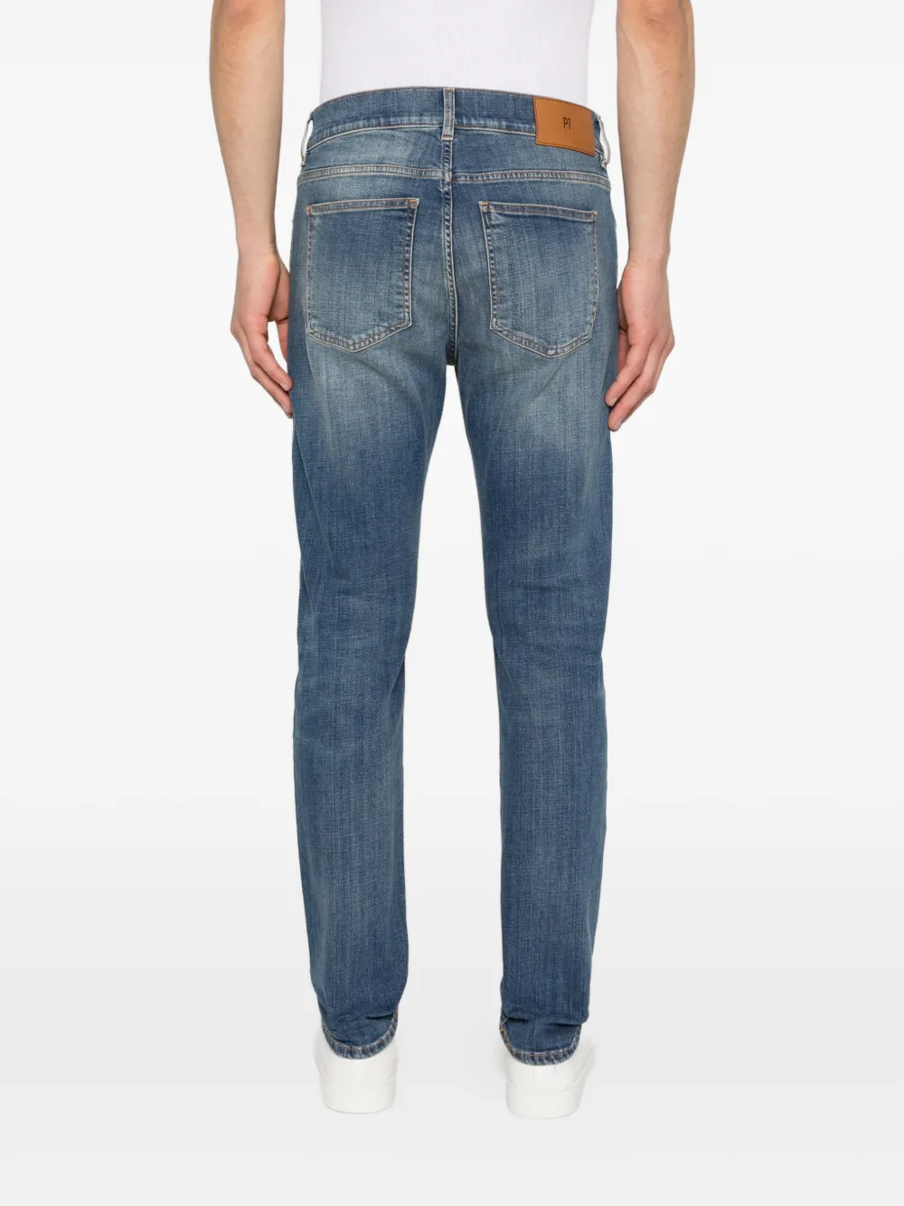 PT Torino Jeans met vervaagd effect Blauw