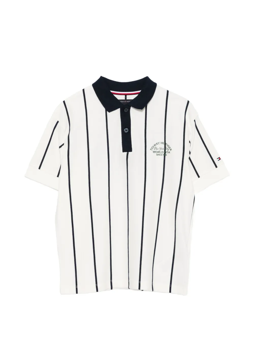 Tommy Hilfiger Junior striped buttoned polo shirt - Bianco