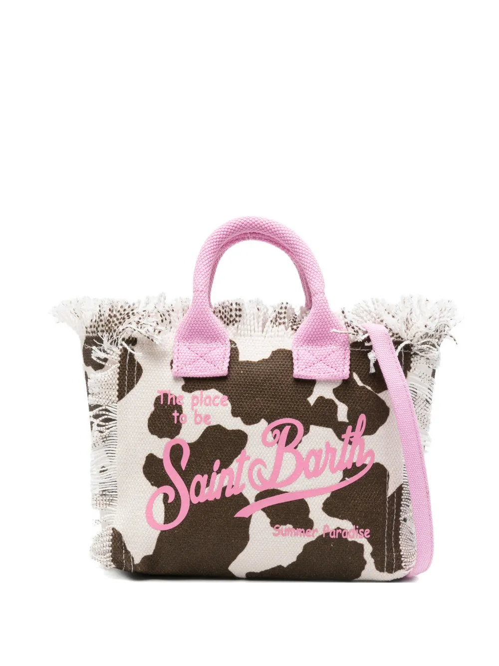 MC2 Saint Barth fringed cow print tote bag - Toni neutri