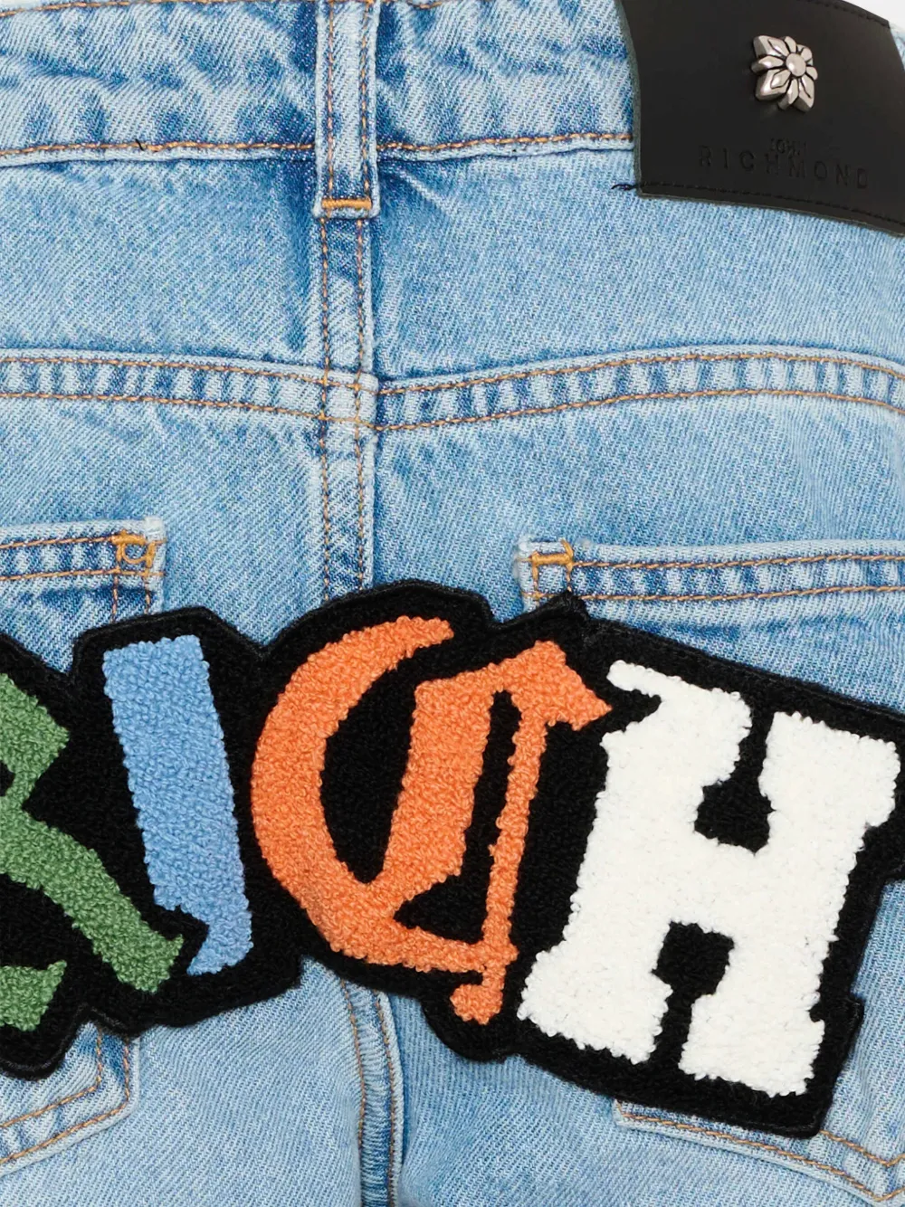 John Richmond Junior Casual jeans met logo Blauw