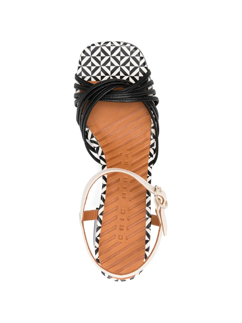 Chie Mihara Leske leren sandalen met bandjes Zwart