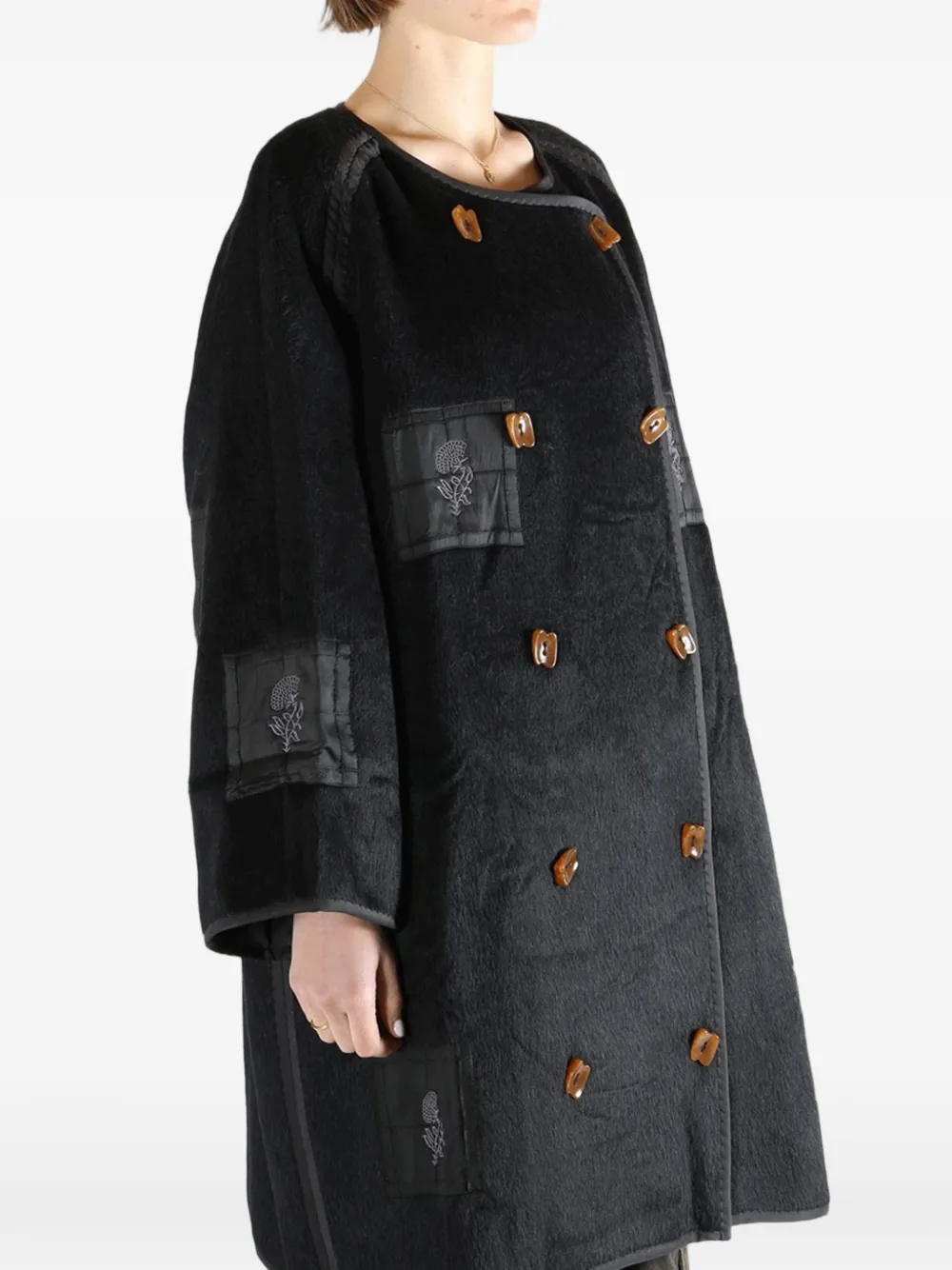  Mutedance Double-breasted Coat - Black 