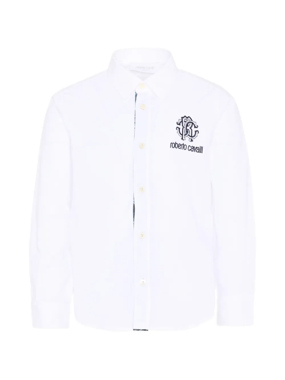 Roberto Cavalli Junior logo print shirt - White