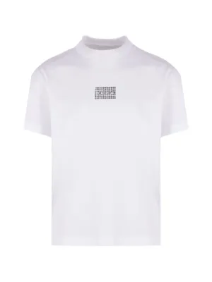 HELMUT LANG ホワイト Tシャツ M Helmut Lang logo-embroidered Cotton T-shirt | White | FARFETCH