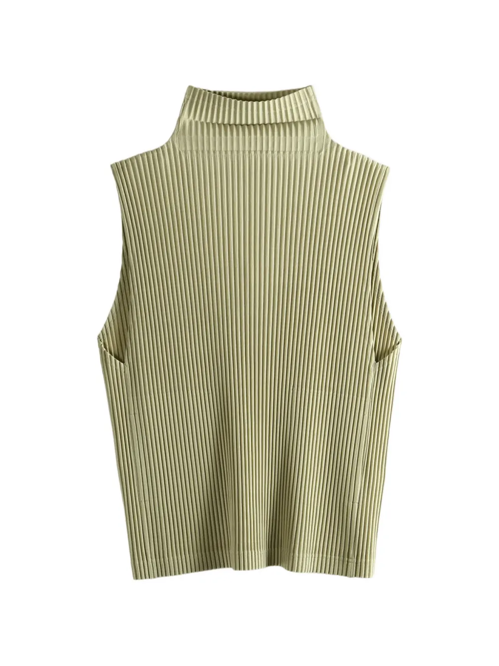 Homme Plissé Issey Miyake pleated roll-neck vest - Verde