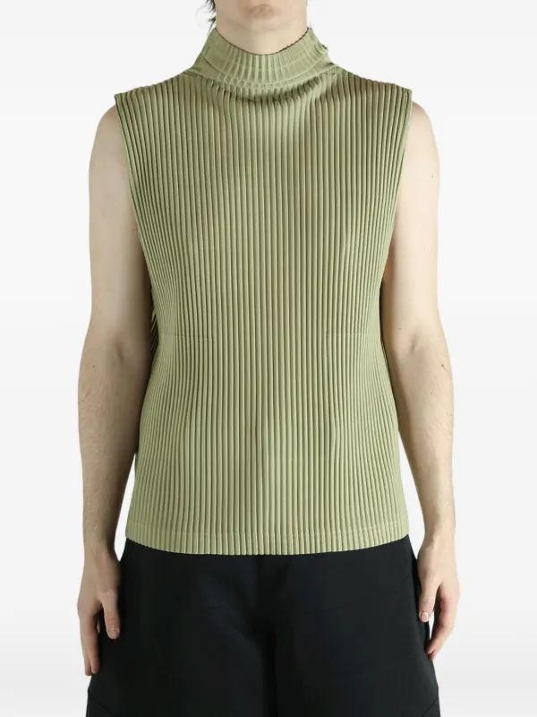 Homme Plissé Issey Miyake タートルネック トップ | グリーン 