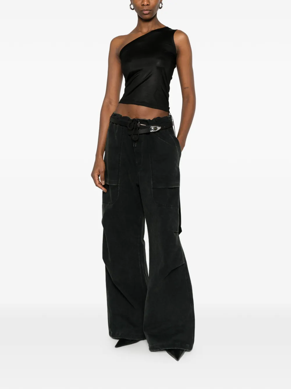 Rick Owens DRKSHDW Asymmetrische top Zwart