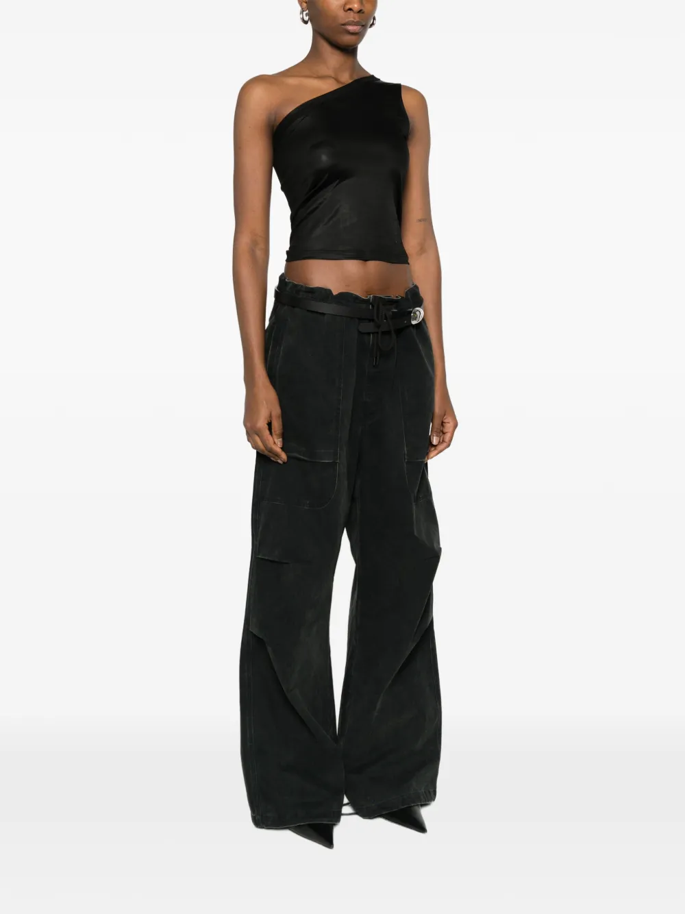 Rick Owens DRKSHDW Asymmetrische top Zwart