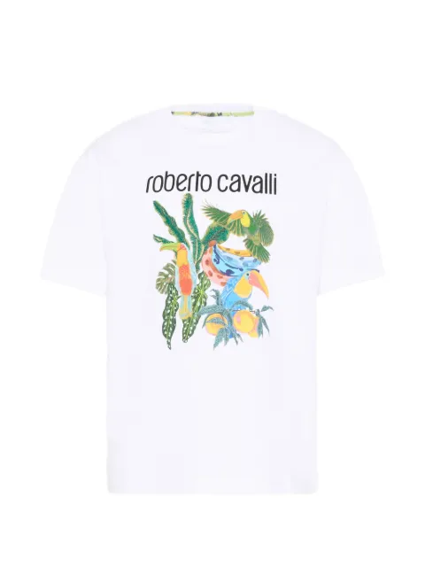 Roberto Cavalli Junior playera manga corta con estampado tropical