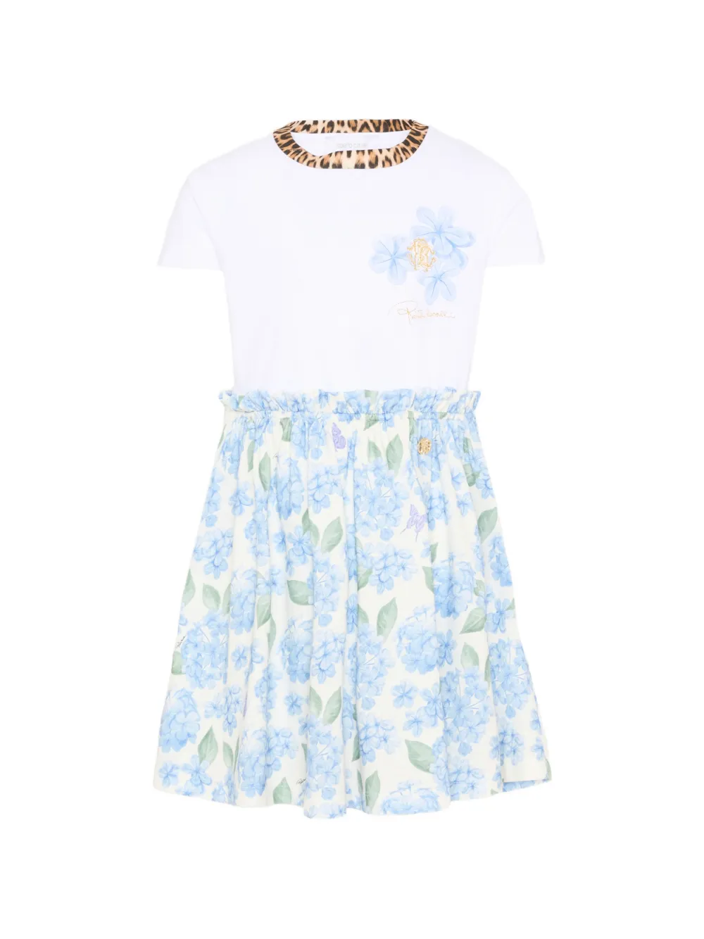 Roberto Cavalli Junior floral-print dress - Bianco