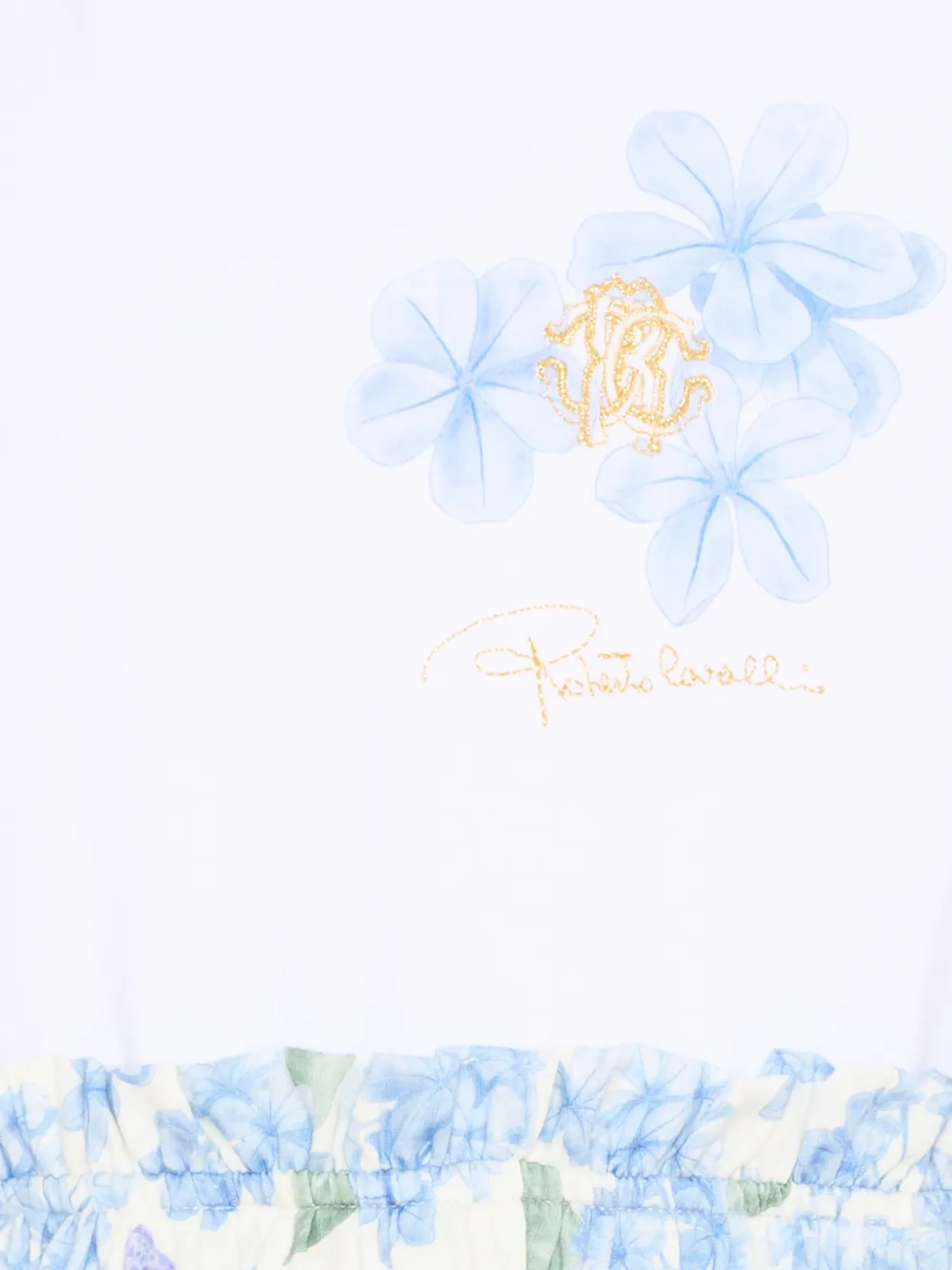 Roberto Cavalli Junior Jurk met bloemenprint Wit
