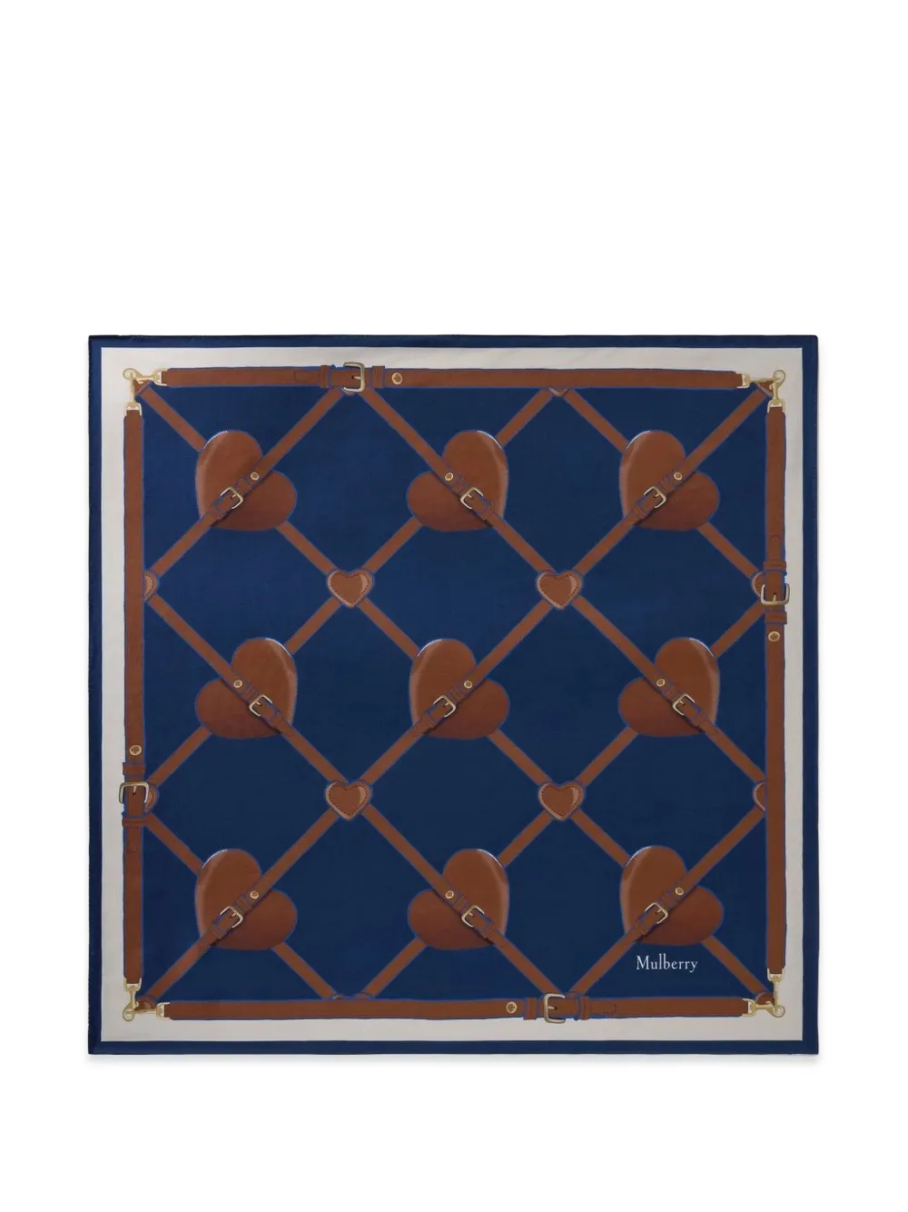 Mulberry Heart Pockets buckle-print scarf - Blu