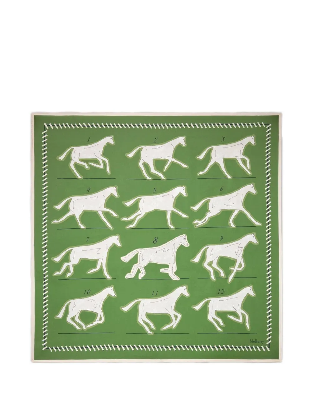 Mulberry Chalk Horse printed scarf - Verde