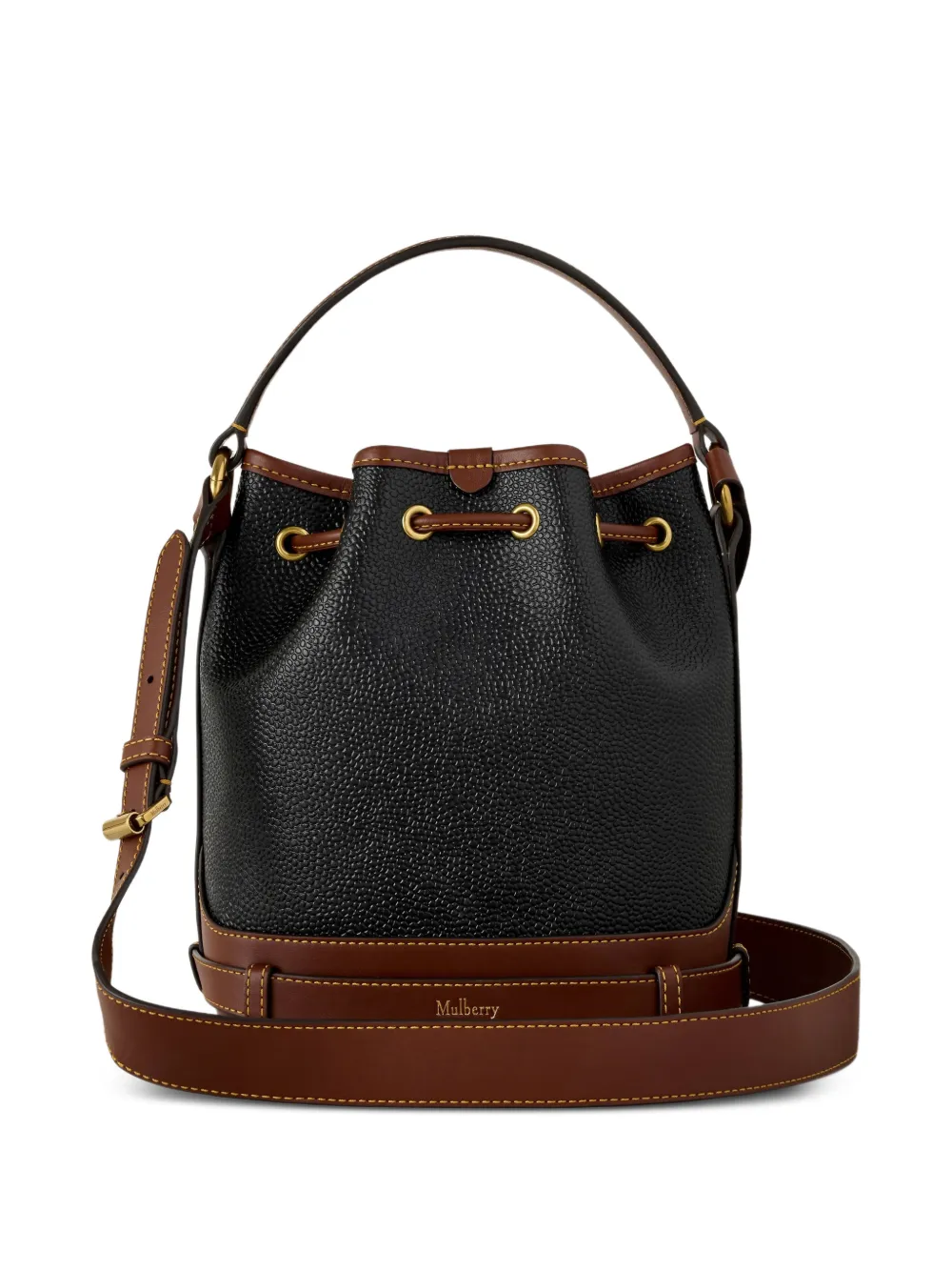 Mulberry Scotchgrain bucket-tas met gespdetail Zwart