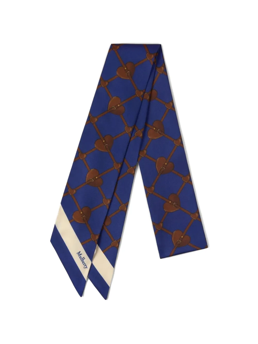 Mulberry Heart Pockets printed scarf - Blu