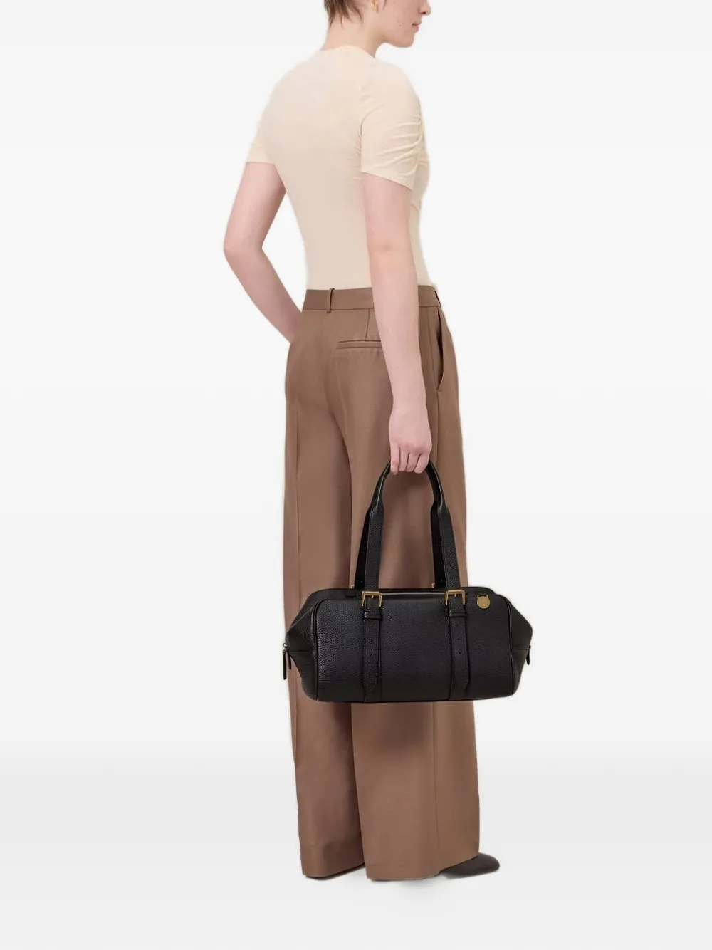  Mulberry Boston Buckled-strap Shoulder Bag - Black 
