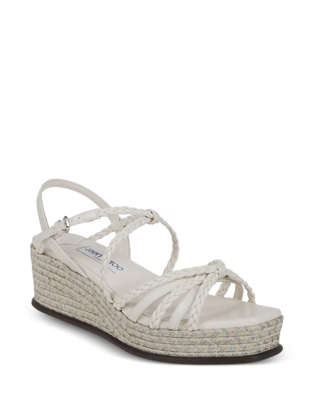 Jimmy Choo Sandalen met gevlochten hak Wit