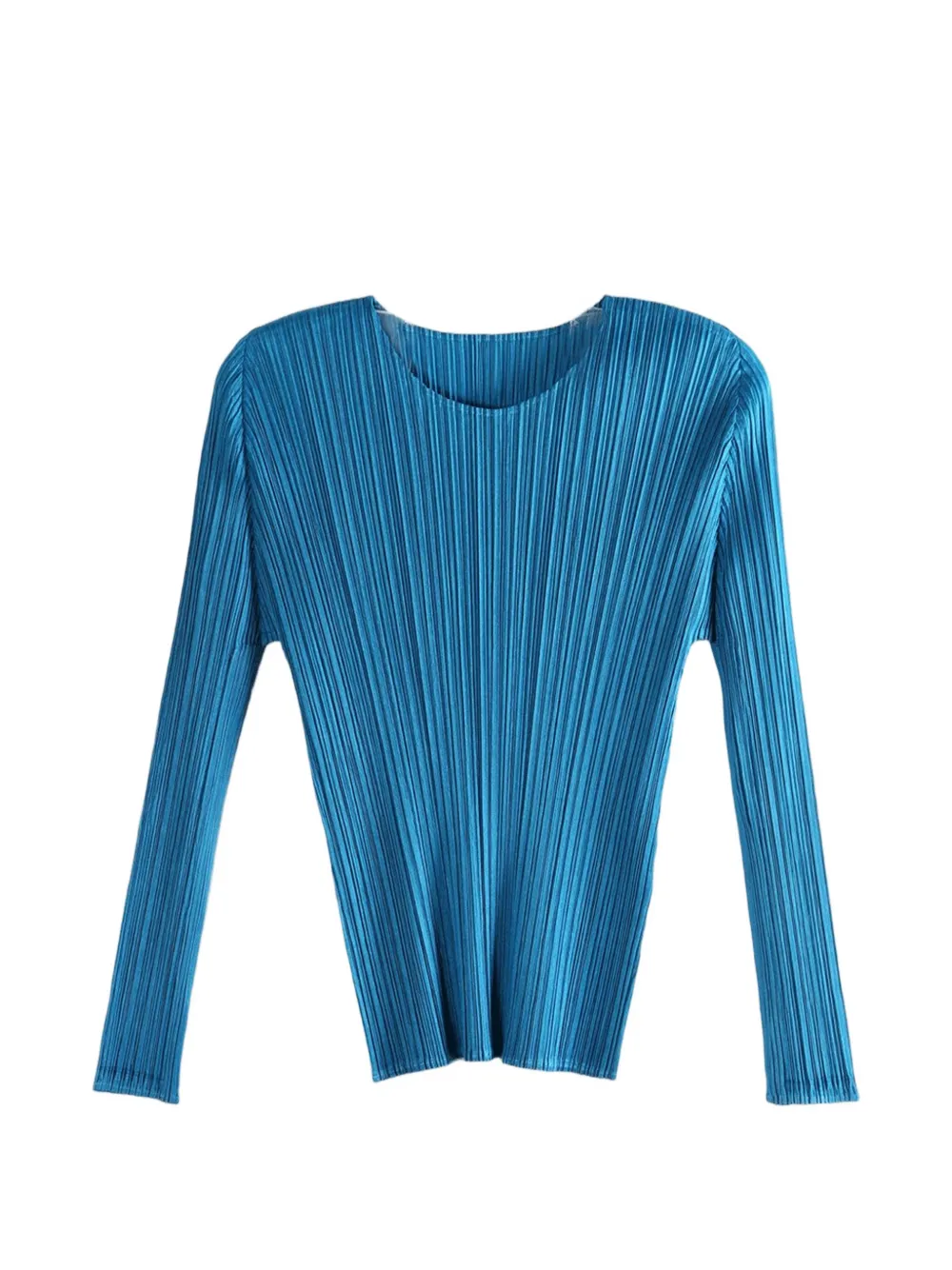 Pleats Please Issey Miyake pleated long-sleeve top - Blu
