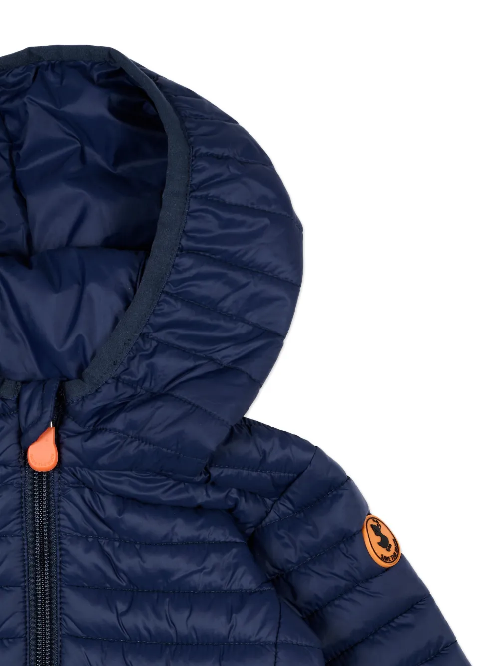  Save The Duck Kids Quilted-design Hooded Jacket - Blue 