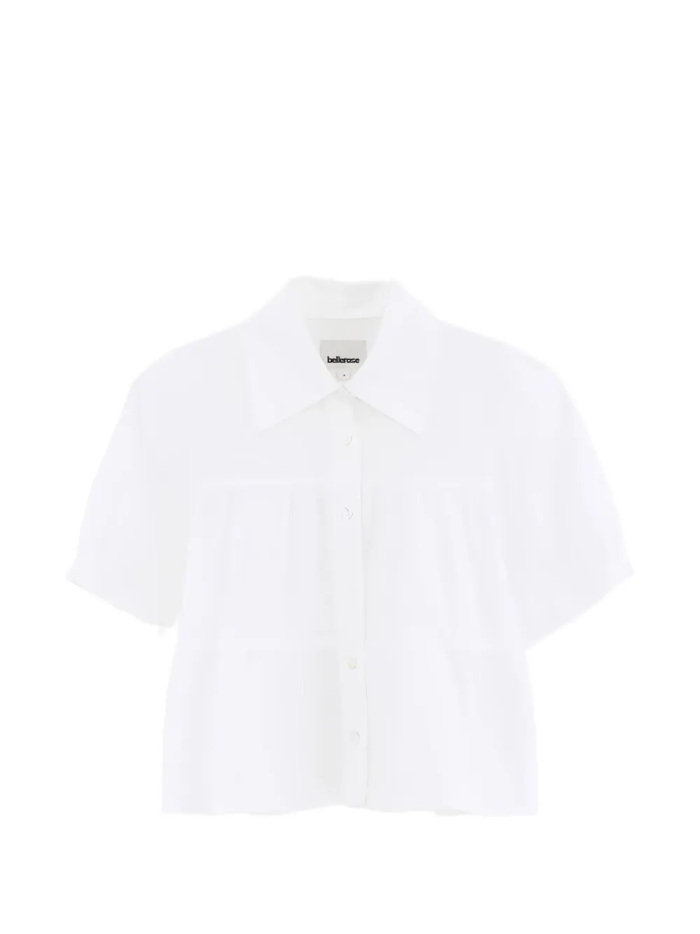 Bellerose Kids Helo cropped short-sleeve cotton shirt - White