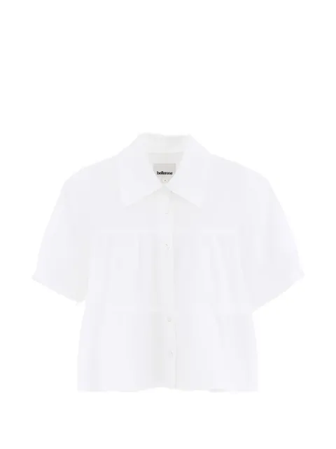 Bellerose Kids Helo cropped short-sleeve cotton shirt