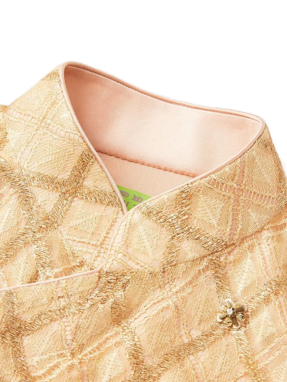 Shanghai Tang Qipao verfraaide top Beige