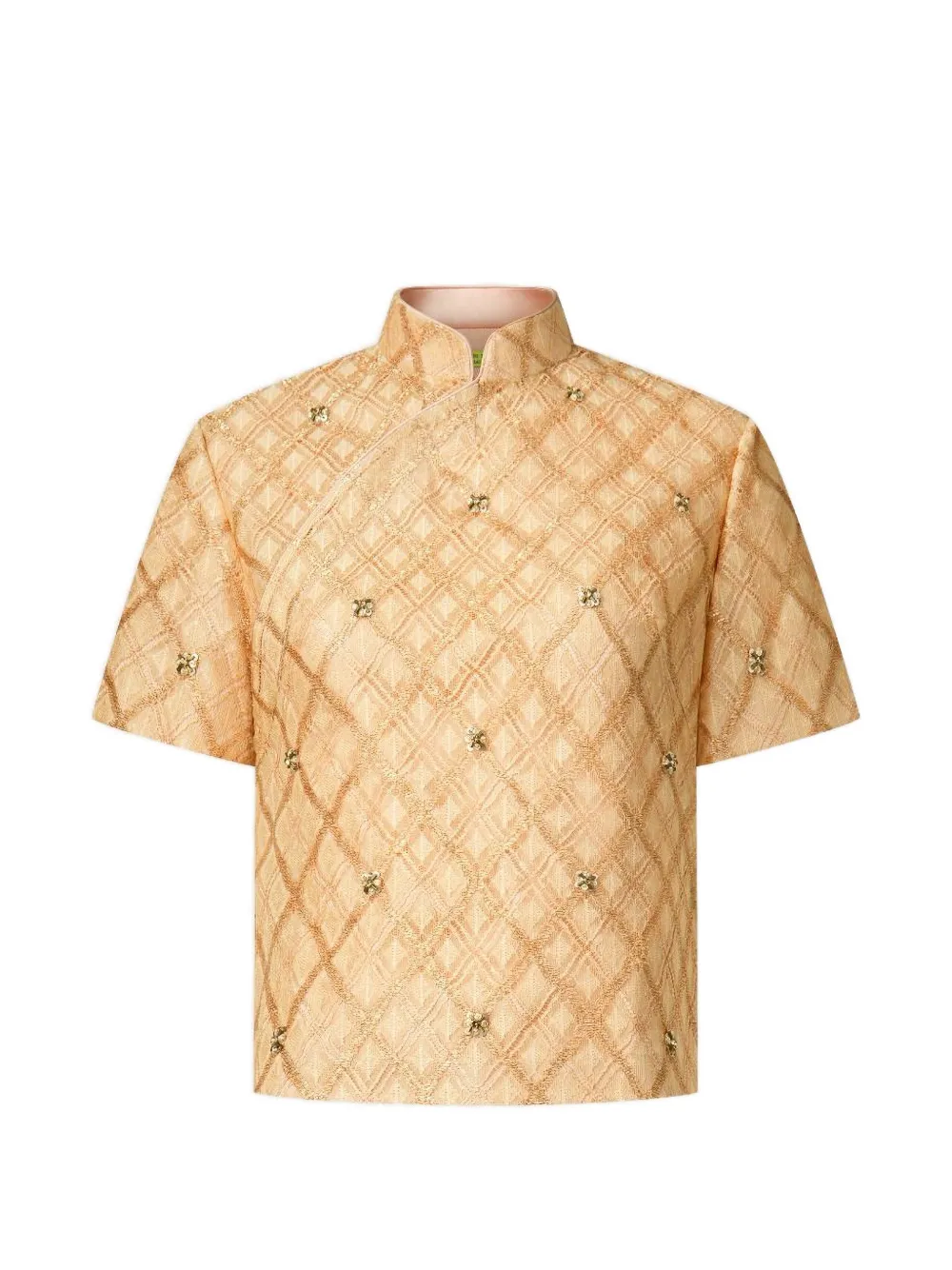 Shanghai Tang Qipao latticework embellished top - Toni neutri