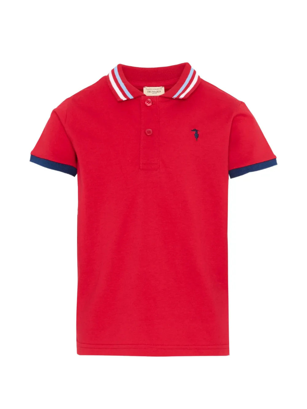 TRUSSARDI JUNIOR short-sleeve logo polo shirt - Rosso