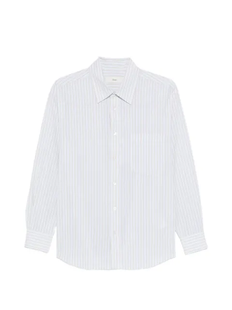 DUNST striped-pattern chest-pocket shirt