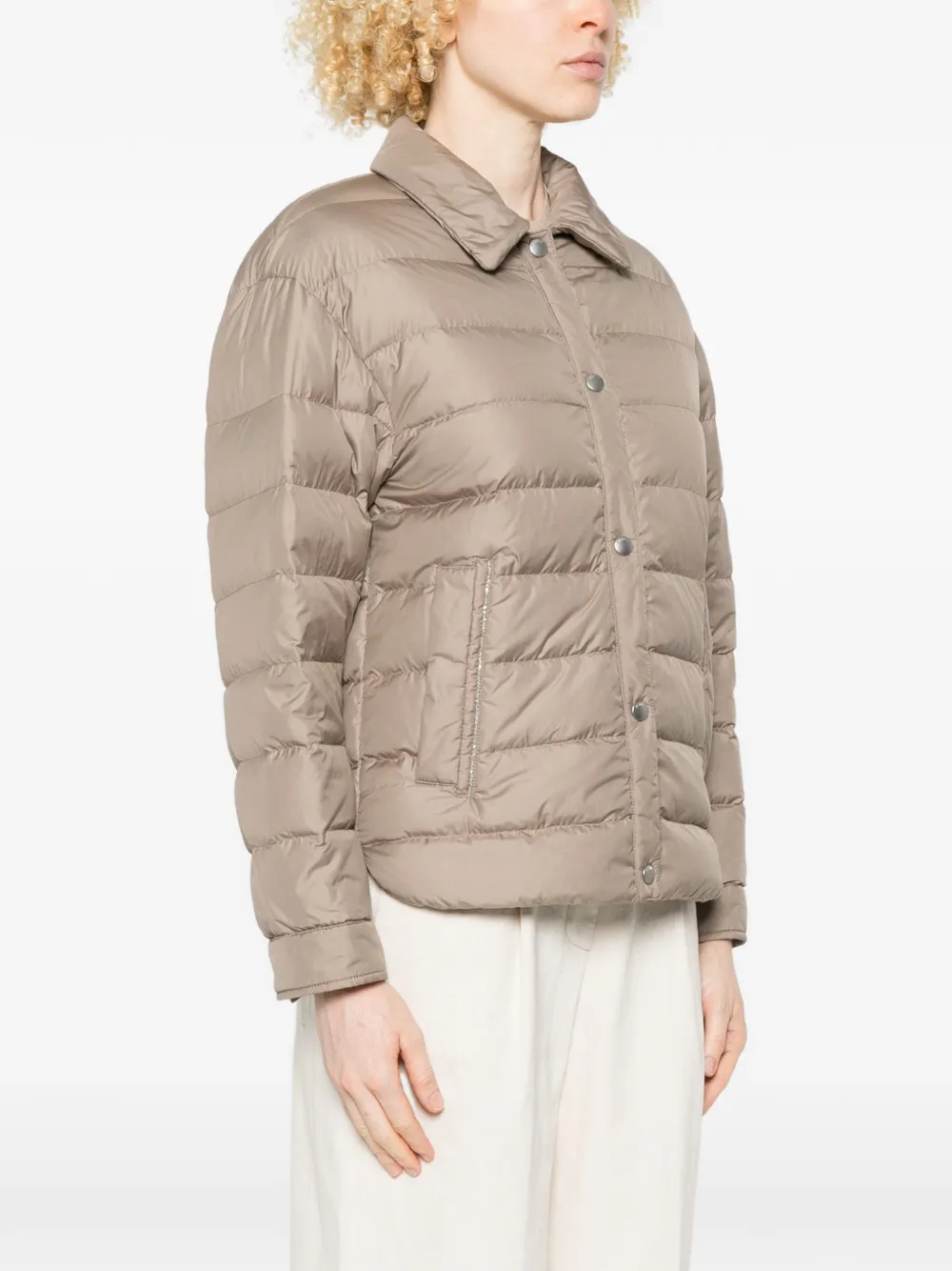 Snap-Button Quilted Jacket