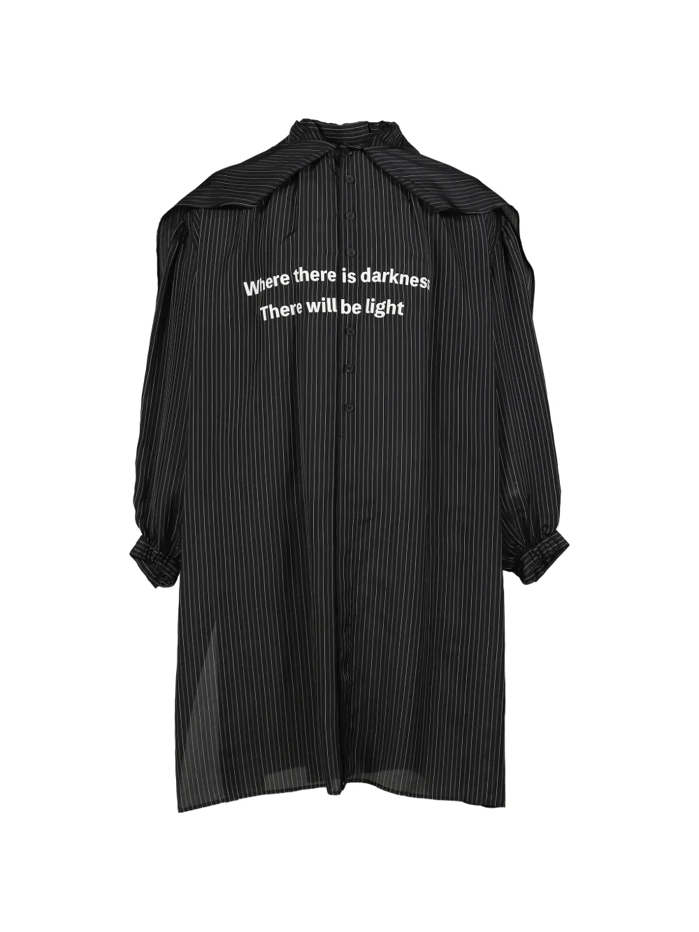 Yohji Yamamoto striped button shirt – Black